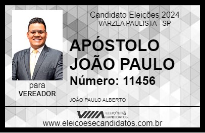 Candidato APÓSTOLO JOÃO PAULO 2024 - VÁRZEA PAULISTA - Eleições