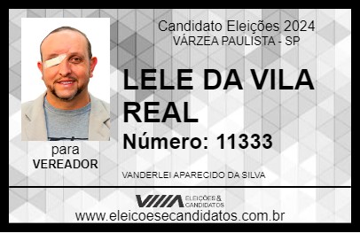 Candidato LELE DA VILA REAL 2024 - VÁRZEA PAULISTA - Eleições