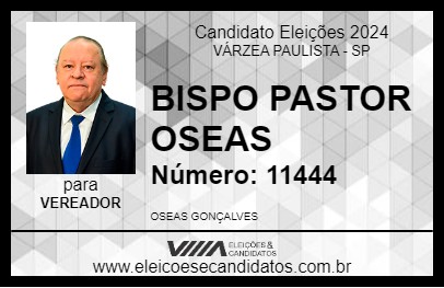 Candidato BISPO PASTOR OSEAS 2024 - VÁRZEA PAULISTA - Eleições