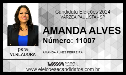 Candidato AMANDA ALVES 2024 - VÁRZEA PAULISTA - Eleições