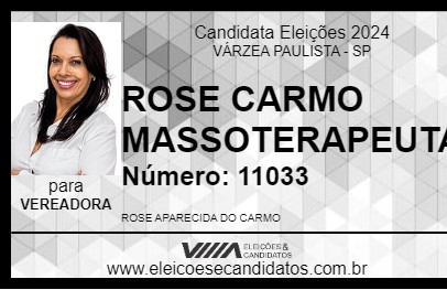 Candidato ROSE CARMO MASSOTERAPEUTA 2024 - VÁRZEA PAULISTA - Eleições