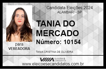 Candidato TANIA DO MERCADO 2024 - ALAMBARI - Eleições