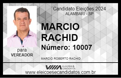 Candidato MARCIO RACHID 2024 - ALAMBARI - Eleições