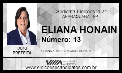 Candidato ELIANA HONAIN 2024 - ARARAQUARA - Eleições