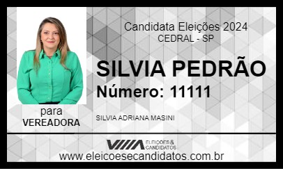 Candidato SILVIA PEDRÃO 2024 - CEDRAL - Eleições