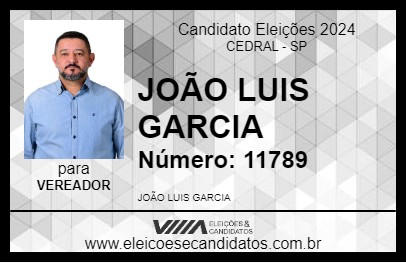 Candidato JOÃO GARCIA 2024 - CEDRAL - Eleições