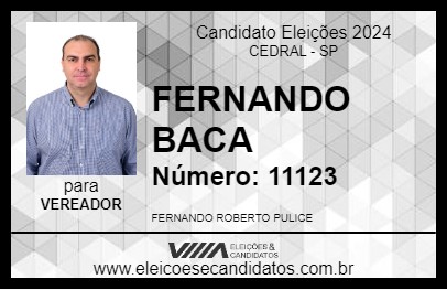 Candidato FERNANDO BACA 2024 - CEDRAL - Eleições