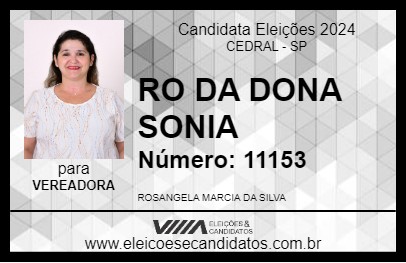 Candidato RO DA DONA SONIA 2024 - CEDRAL - Eleições