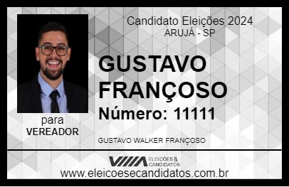 Candidato GUSTAVO FRANÇOSO 2024 - ARUJÁ - Eleições