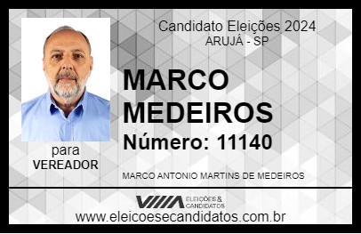 Candidato MARCO MEDEIROS 2024 - ARUJÁ - Eleições