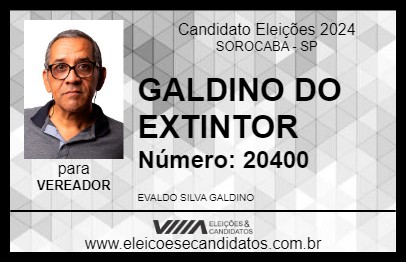 Candidato GALDINO DO EXTINTOR 2024 - SOROCABA - Eleições