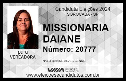 Candidato MISSIONARIA DAIANE 2024 - SOROCABA - Eleições