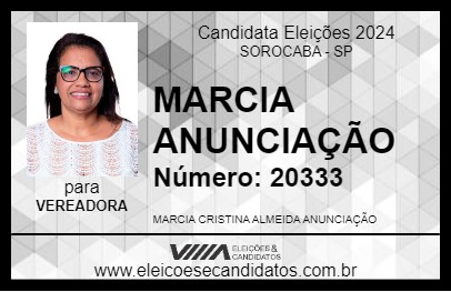 Candidato MARCIA ANUNCIAÇÃO 2024 - SOROCABA - Eleições