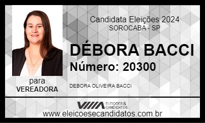 Candidato DÉBORA BACCI 2024 - SOROCABA - Eleições