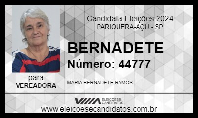 Candidato BERNADETE 2024 - PARIQUERA-AÇU - Eleições