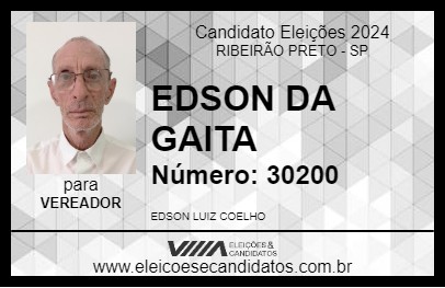 Candidato EDSON DA GAITA 2024 - RIBEIRÃO PRETO - Eleições