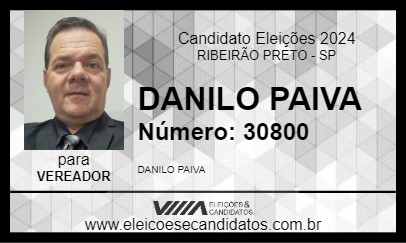 Candidato DANILO PAIVA 2024 - RIBEIRÃO PRETO - Eleições