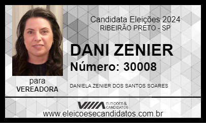 Candidato DANI ZENIER 2024 - RIBEIRÃO PRETO - Eleições