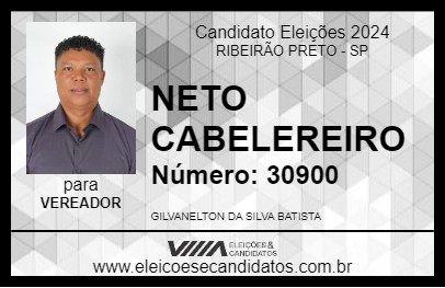 Candidato NETO CABELEREIRO 2024 - RIBEIRÃO PRETO - Eleições