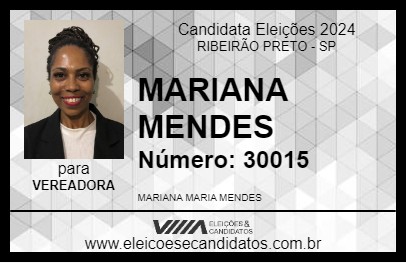 Candidato MARIANA MENDES 2024 - RIBEIRÃO PRETO - Eleições