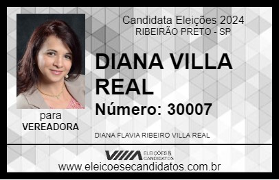 Candidato DIANA VILLA REAL 2024 - RIBEIRÃO PRETO - Eleições