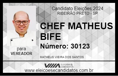 Candidato CHEF MATHEUS BIFE 2024 - RIBEIRÃO PRETO - Eleições