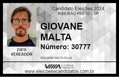 Candidato GIOVANE MALTA 2024 - RIBEIRÃO PRETO - Eleições