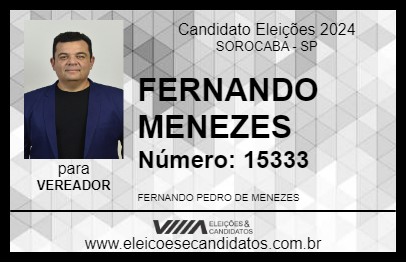 Candidato FERNANDO MENEZES 2024 - SOROCABA - Eleições