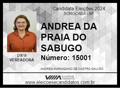 Candidato ANDREA DA PRAIA DO SABUGO 2024 - SOROCABA - Eleições