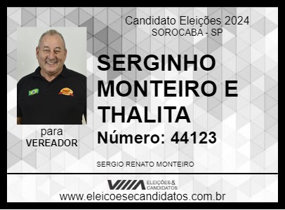 Candidato SERGINHO MONTEIRO E THALITA 2024 - SOROCABA - Eleições