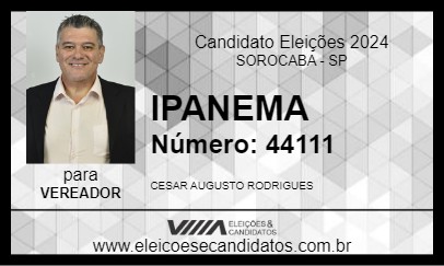 Candidato IPANEMA 2024 - SOROCABA - Eleições