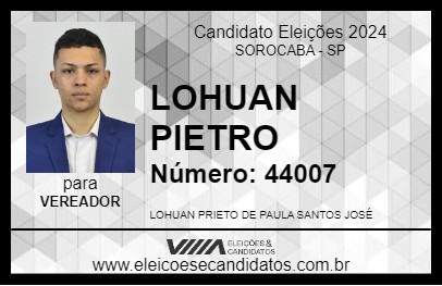 Candidato LOHUAN PRIETO 2024 - SOROCABA - Eleições