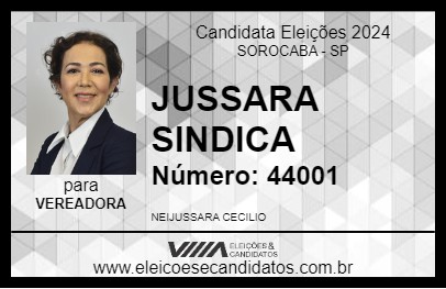 Candidato JUSSARA SINDICA 2024 - SOROCABA - Eleições