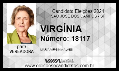 Candidato VIRGÍNIA 2024 - SÃO JOSÉ DOS CAMPOS - Eleições