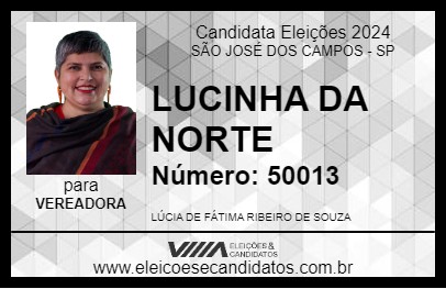 Candidato LUCINHA DA NORTE 2024 - SÃO JOSÉ DOS CAMPOS - Eleições