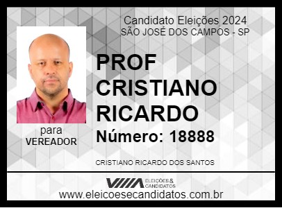 Candidato PROF CRISTIANO RICARDO 2024 - SÃO JOSÉ DOS CAMPOS - Eleições