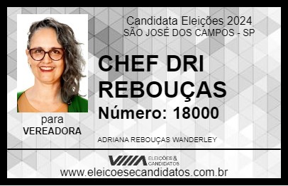 Candidato CHEF DRI REBOUÇAS 2024 - SÃO JOSÉ DOS CAMPOS - Eleições