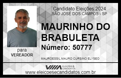 Candidato MAURINHO DO BRABULETA 2024 - SÃO JOSÉ DOS CAMPOS - Eleições