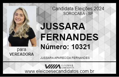 Candidato JUSSARA FERNANDES 2024 - SOROCABA - Eleições