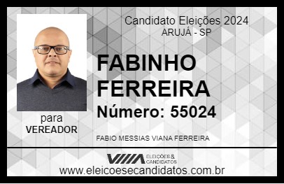 Candidato FABINHO FERREIRA 2024 - ARUJÁ - Eleições