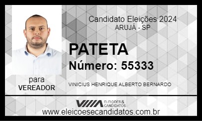 Candidato PATETA 2024 - ARUJÁ - Eleições