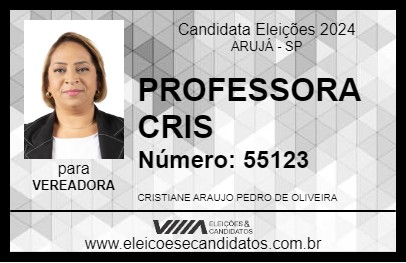 Candidato PROFESSORA CRIS 2024 - ARUJÁ - Eleições