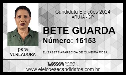 Candidato BETE GUARDA 2024 - ARUJÁ - Eleições