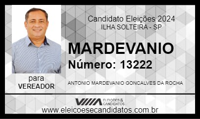 Candidato MARDEVANIO 2024 - ILHA SOLTEIRA - Eleições