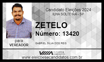 Candidato ZETELO 2024 - ILHA SOLTEIRA - Eleições