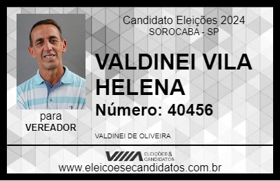 Candidato VALDINEI VILA HELENA 2024 - SOROCABA - Eleições