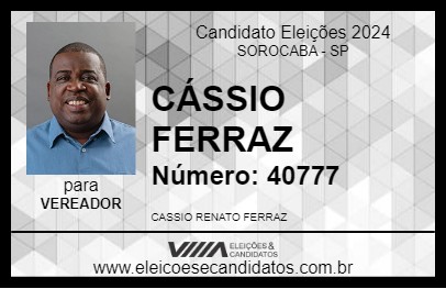 Candidato CÁSSIO FERRAZ 2024 - SOROCABA - Eleições