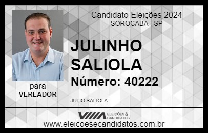 Candidato JULINHO SALIOLA 2024 - SOROCABA - Eleições