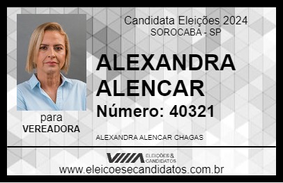 Candidato ALEXANDRA ALENCAR 2024 - SOROCABA - Eleições