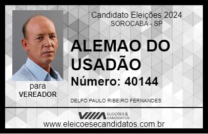 Candidato ALEMAO DO USADÃO 2024 - SOROCABA - Eleições